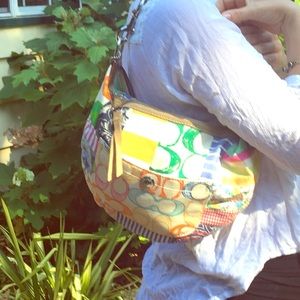 Multi colored coach purse